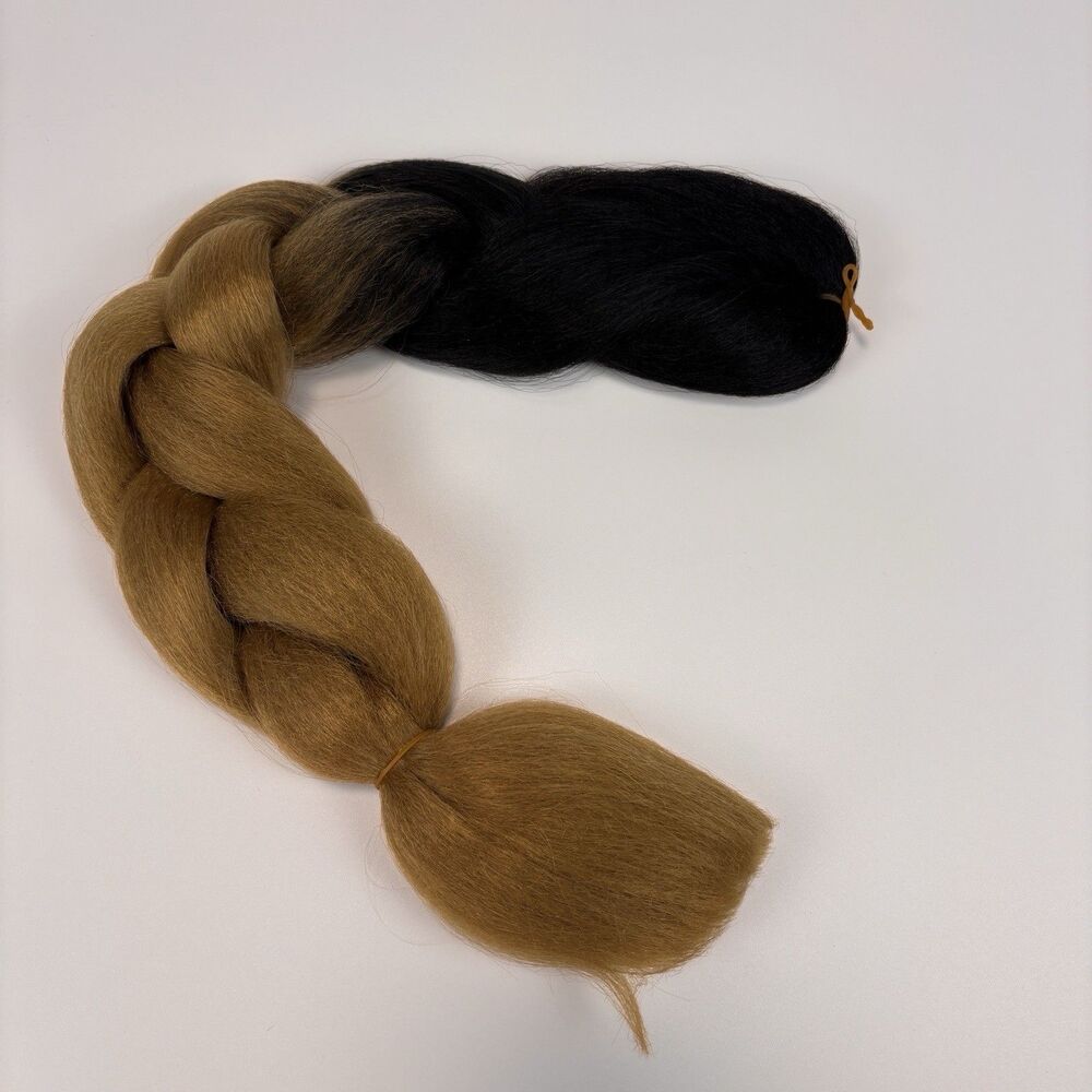 24" Jumbo Braiding Hair Extensions Ombre Black to Brown Synthetic Box Braid 100g